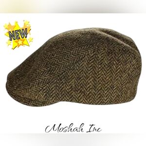 Biddy Murphy, Irish Touring Newsboy Cap Made in Ireland Fitted Tweed Brown Large